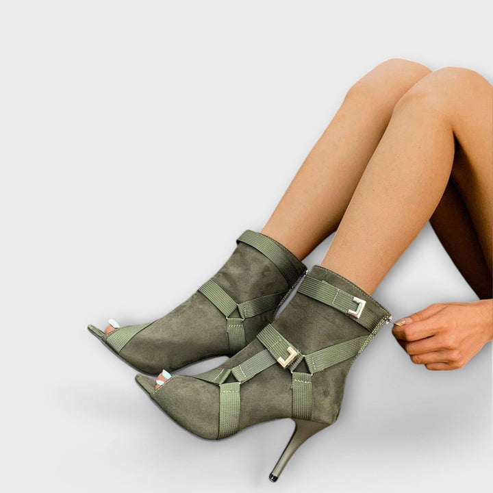 Ružica - Elegantni čevlji s peto in odprto kapico