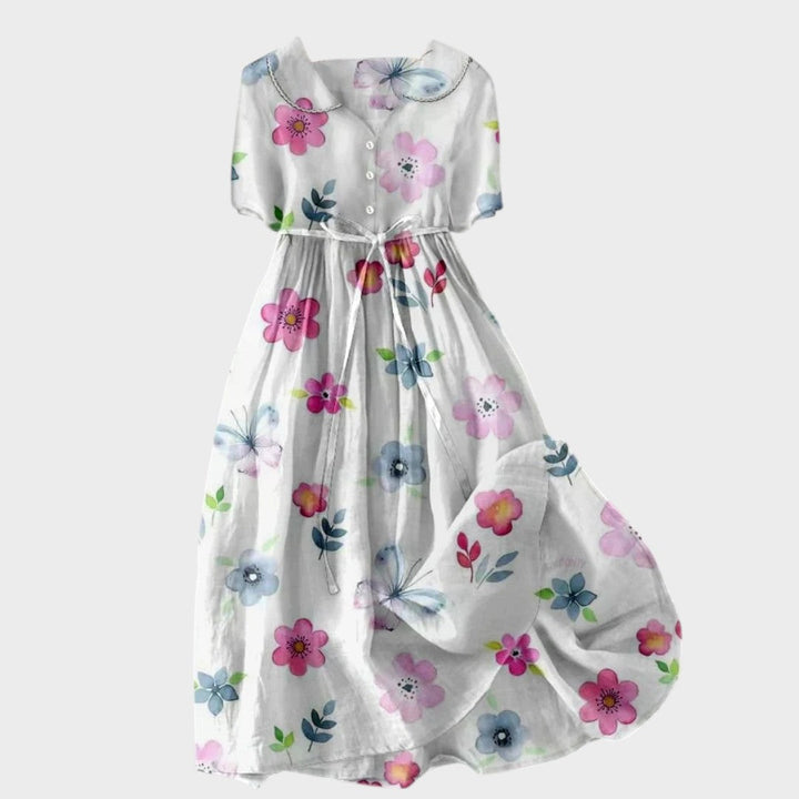 Ena - Poletna obleka s pasom na vrvico