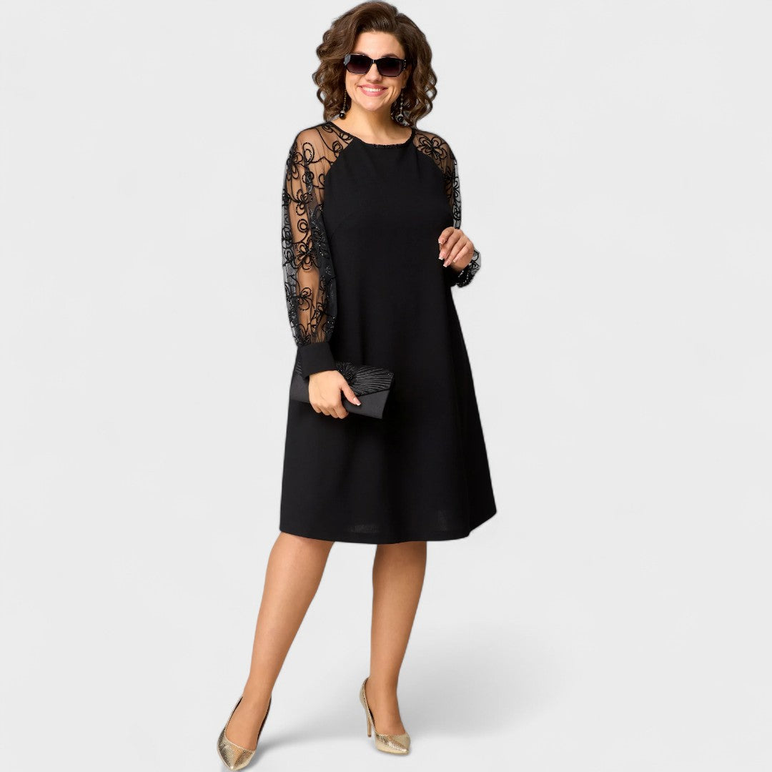 Danijela - Elegantna Obleka s Čipkastim Detaljima