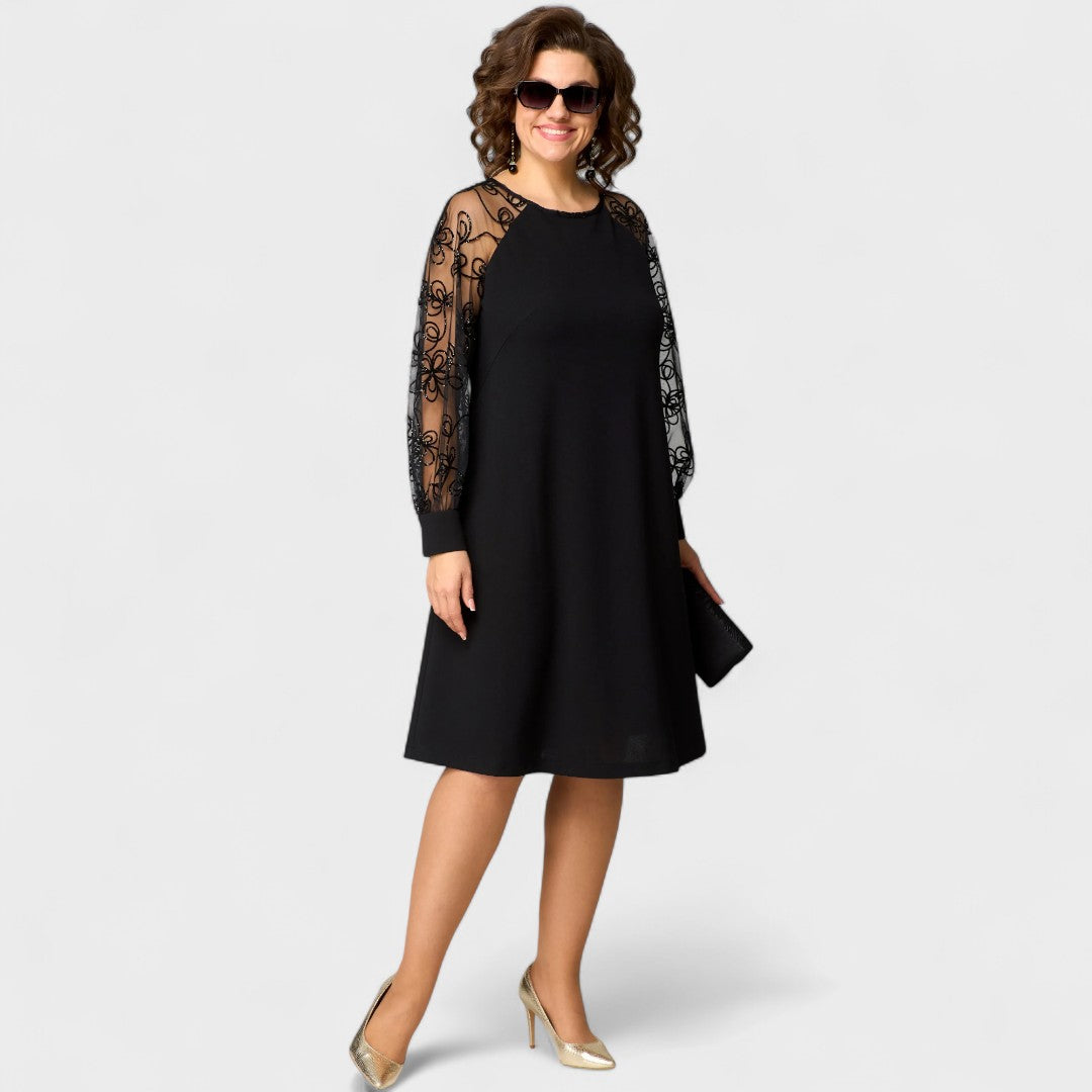 Danijela - Elegantna Obleka s Čipkastim Detaljima