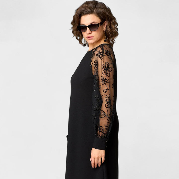 Danijela - Elegantna Obleka s Čipkastim Detaljima