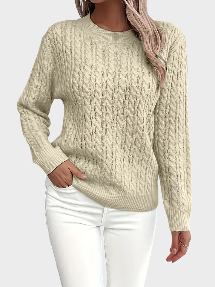 Boža - Ženski pulover z kabelskim pletenjem