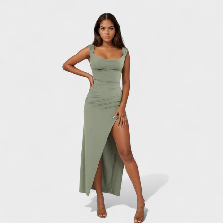 Constança - Elegantna dolga obleka z odprtim hrbtom