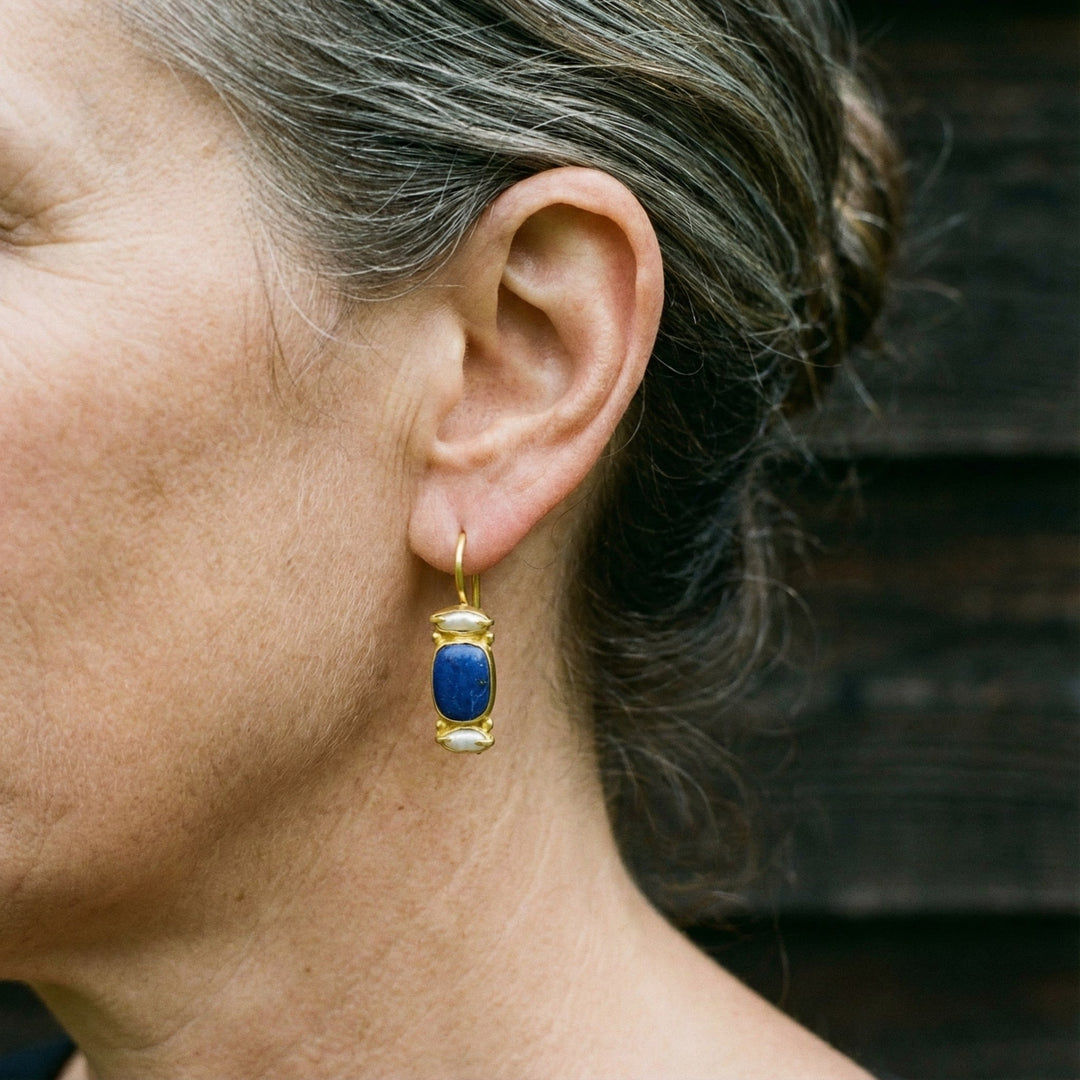 Vintage Uhani Sinises ja Kuldses