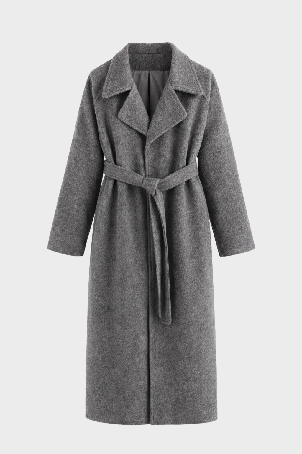 Lana - Eleganten Dolg Plašč z Pasom