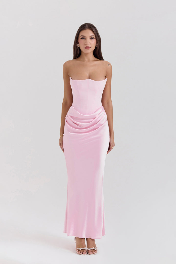 Emily - Maxi Kleit Drapitud Ilma Rihmadeta