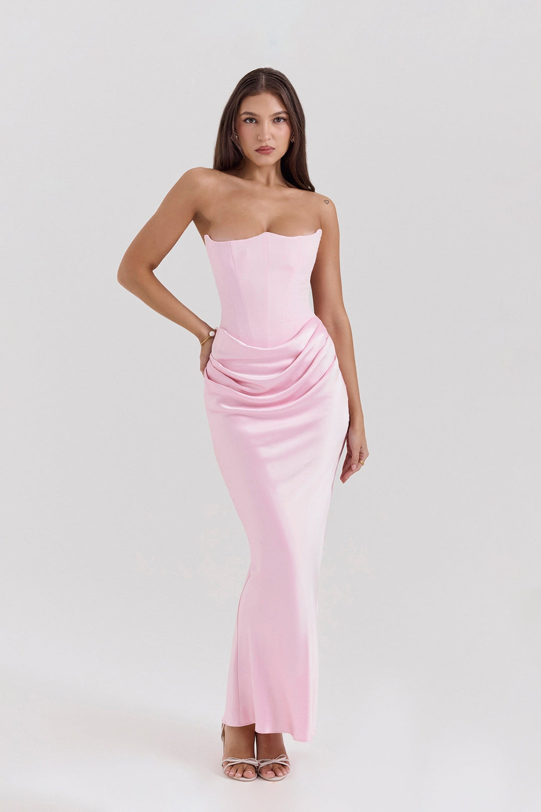 Emily - Maxi Kleit Drapitud Ilma Rihmadeta