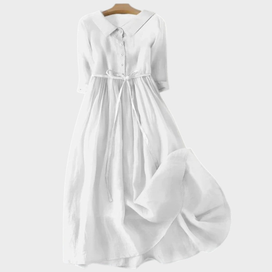 Ena - Poletna obleka s pasom na vrvico