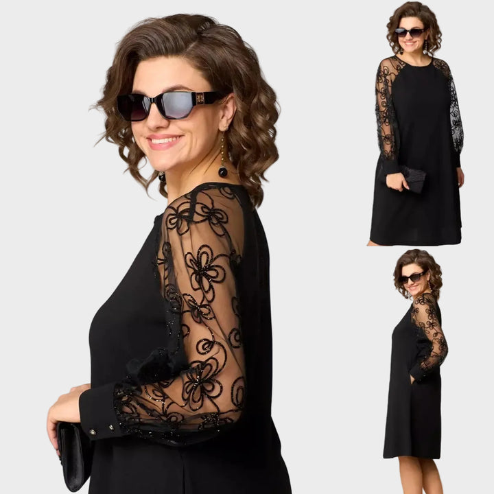 Nina - Klasična midi obleka za posebne priložnosti