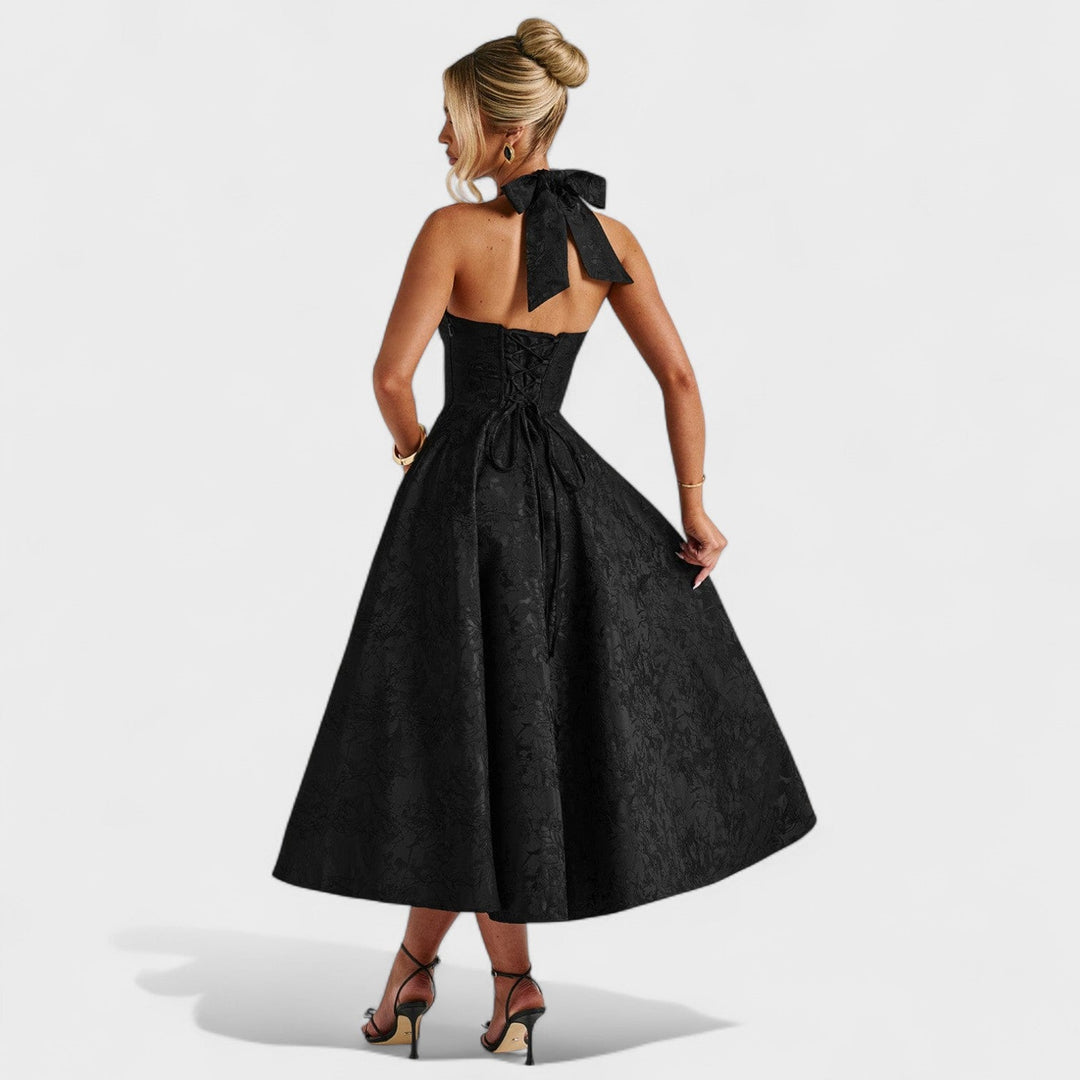 Julieta – Midi obleka s halter izrezom