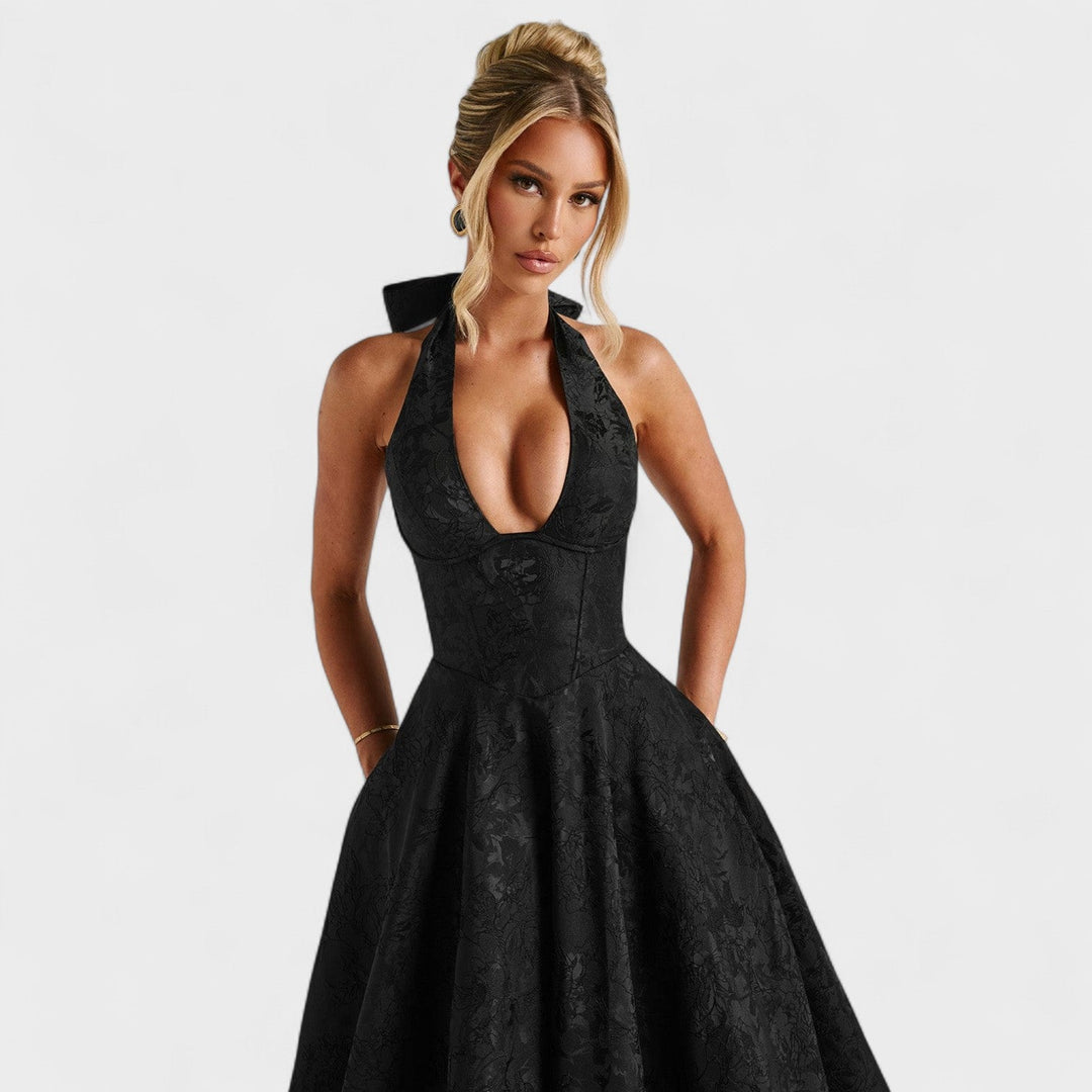 Julieta – Midi obleka s halter izrezom