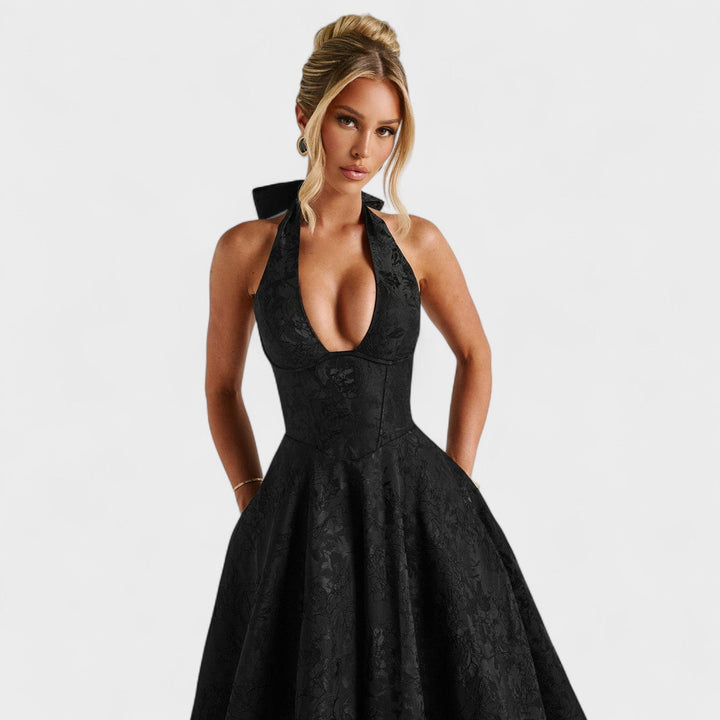 Julieta – Midi obleka s halter izrezom