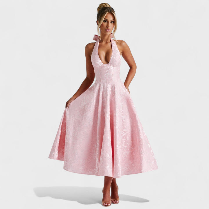 Julieta – Midi obleka s halter izrezom