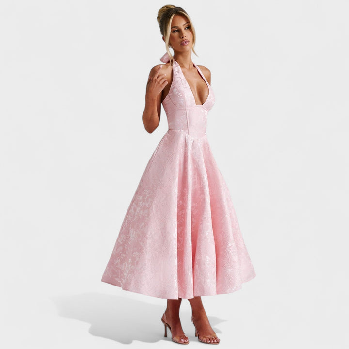 Julieta – Midi obleka s halter izrezom