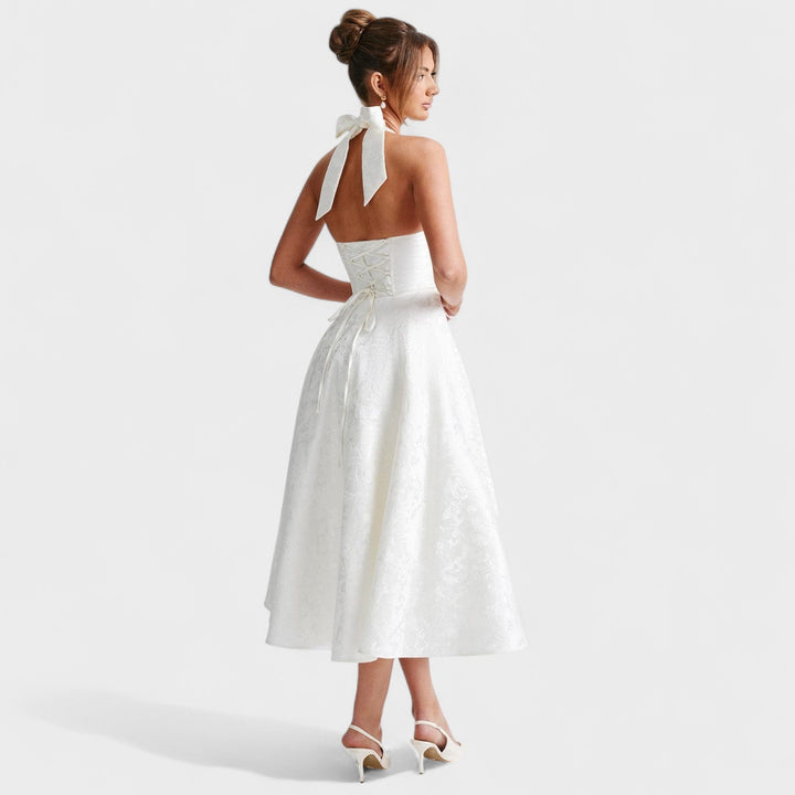 Julieta – Midi obleka s halter izrezom