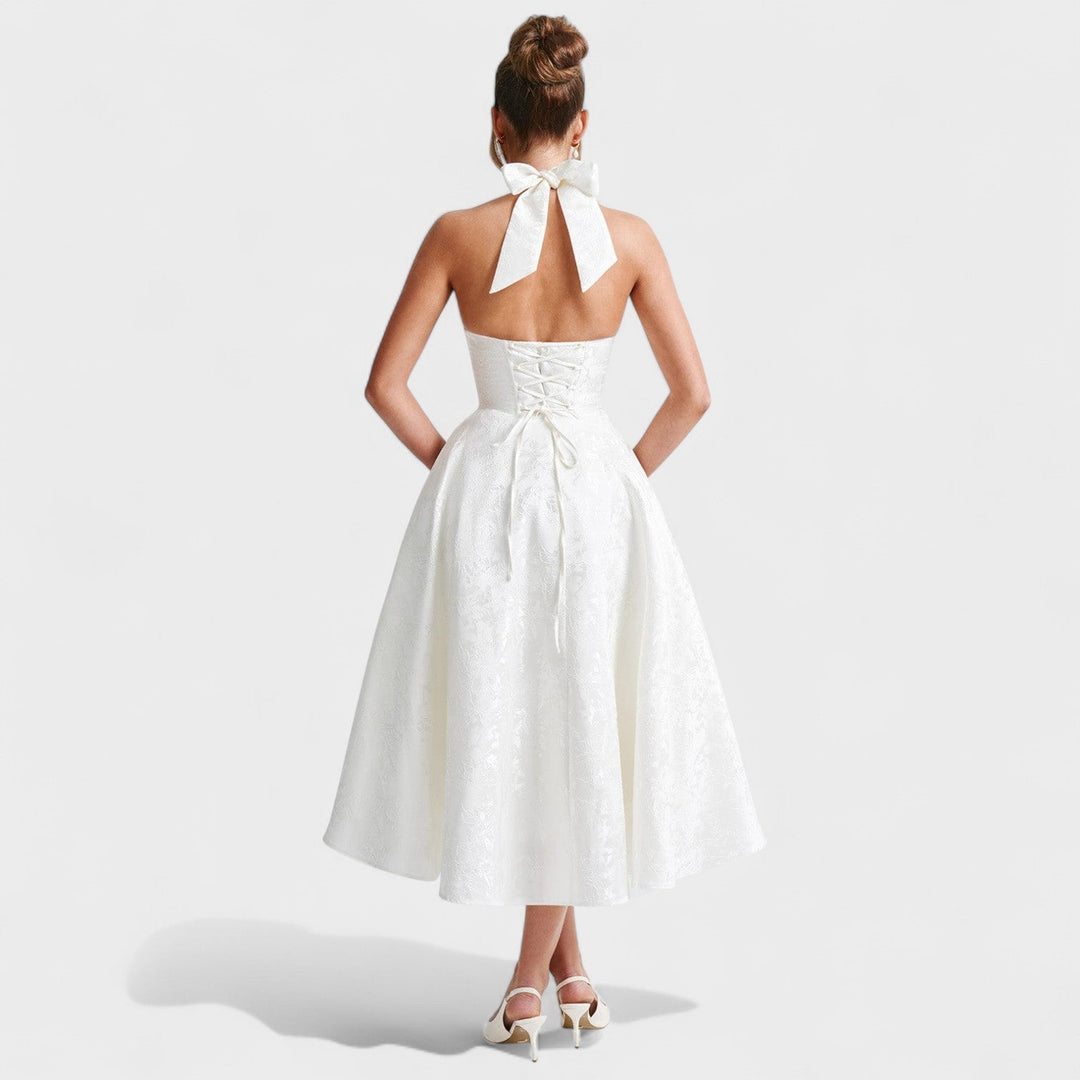 Julieta – Midi obleka s halter izrezom