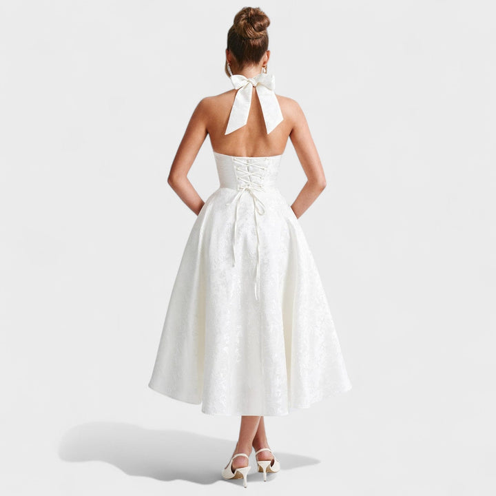 Julieta – Midi obleka s halter izrezom