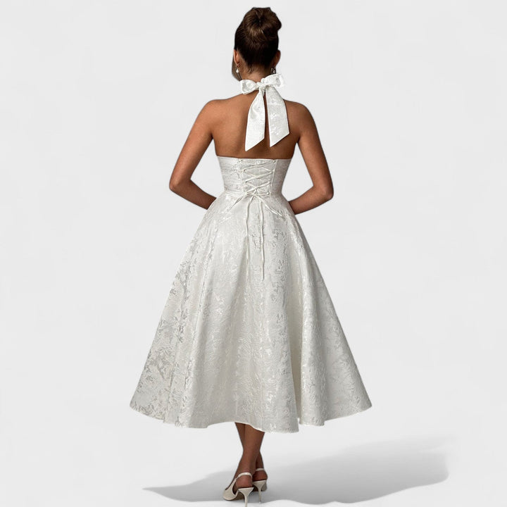 Julieta – Midi obleka s halter izrezom