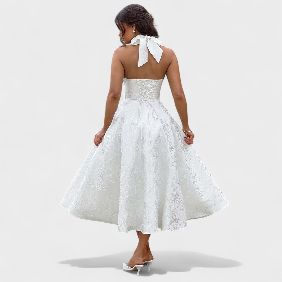 Julieta – Midi obleka s halter izrezom