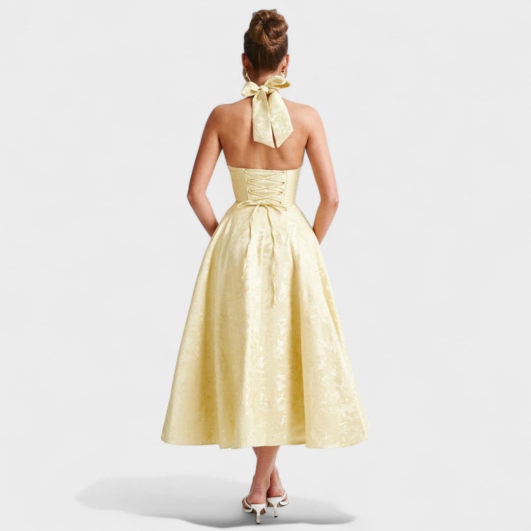 Julieta – Midi obleka s halter izrezom