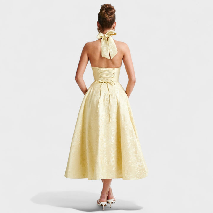 Julieta – Midi obleka s halter izrezom