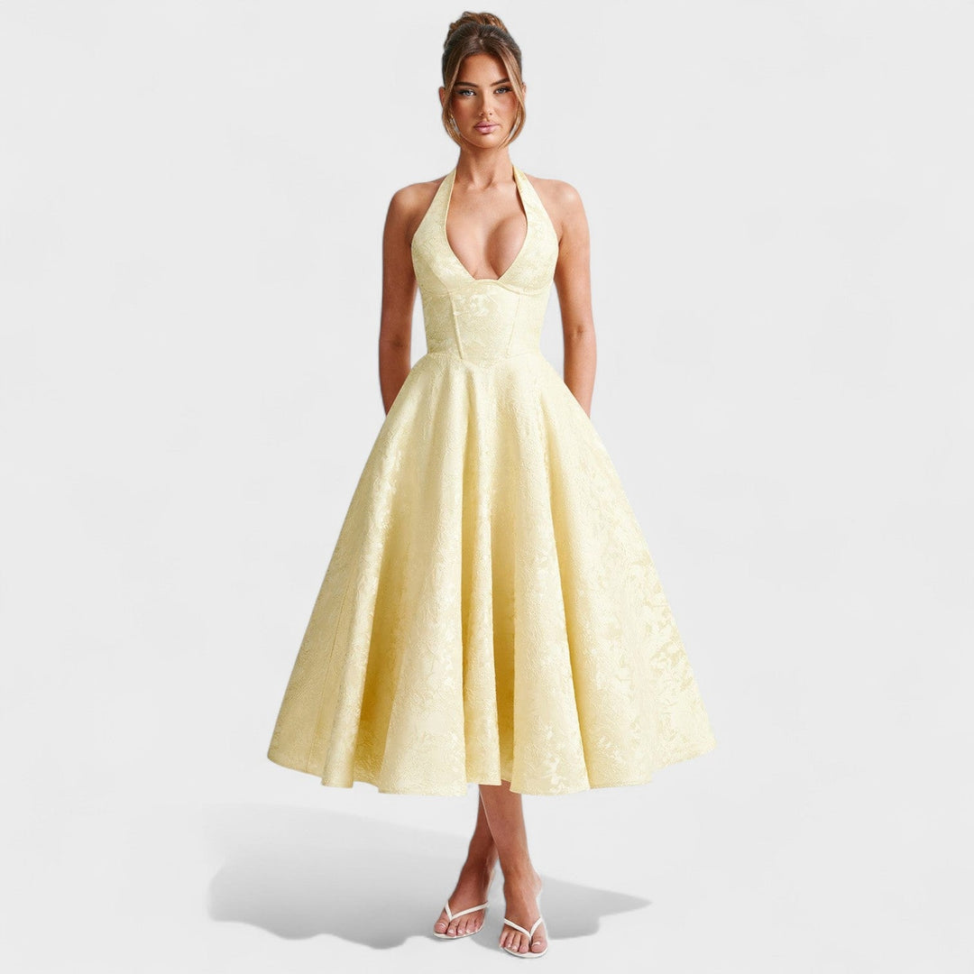 Julieta – Midi obleka s halter izrezom