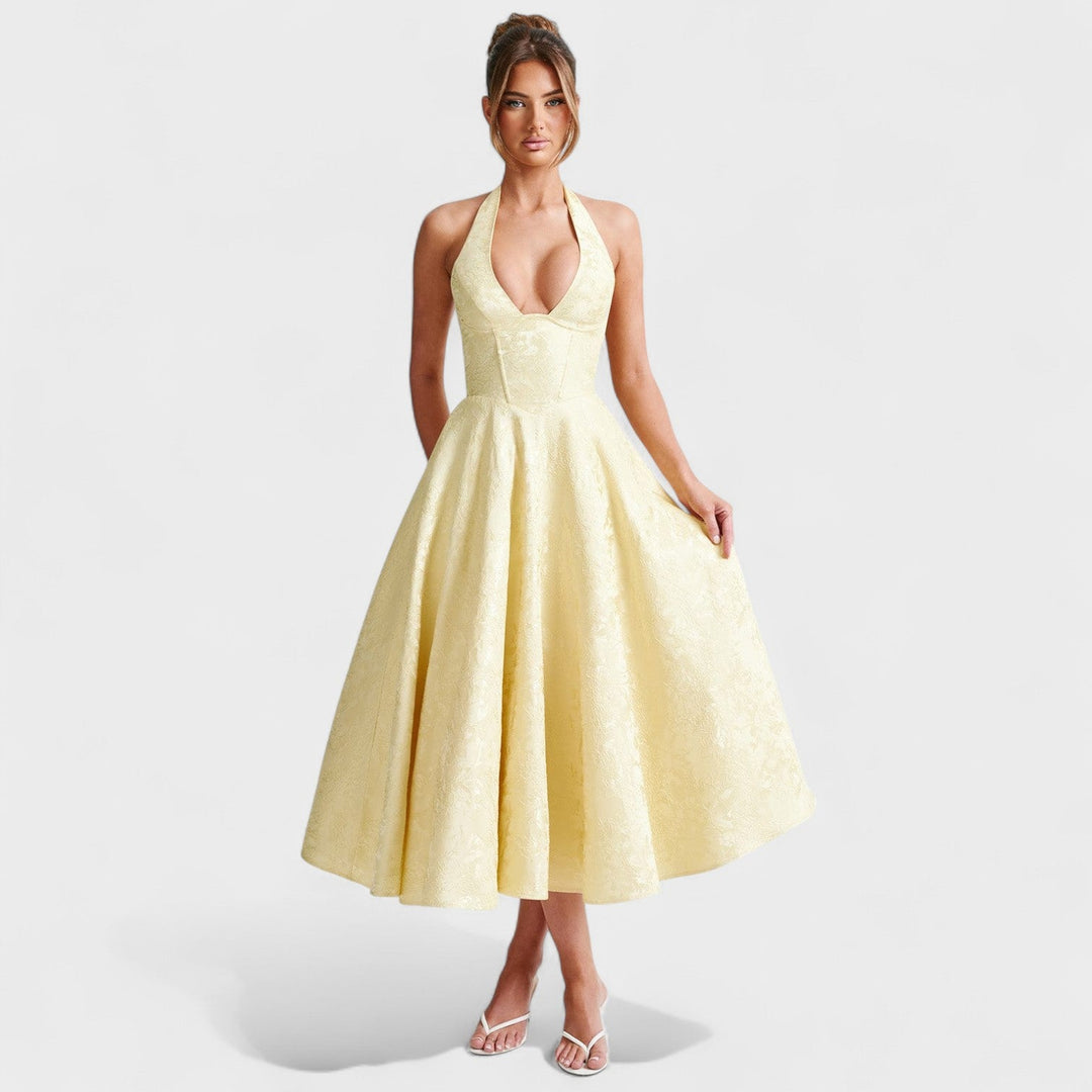 Julieta – Midi obleka s halter izrezom