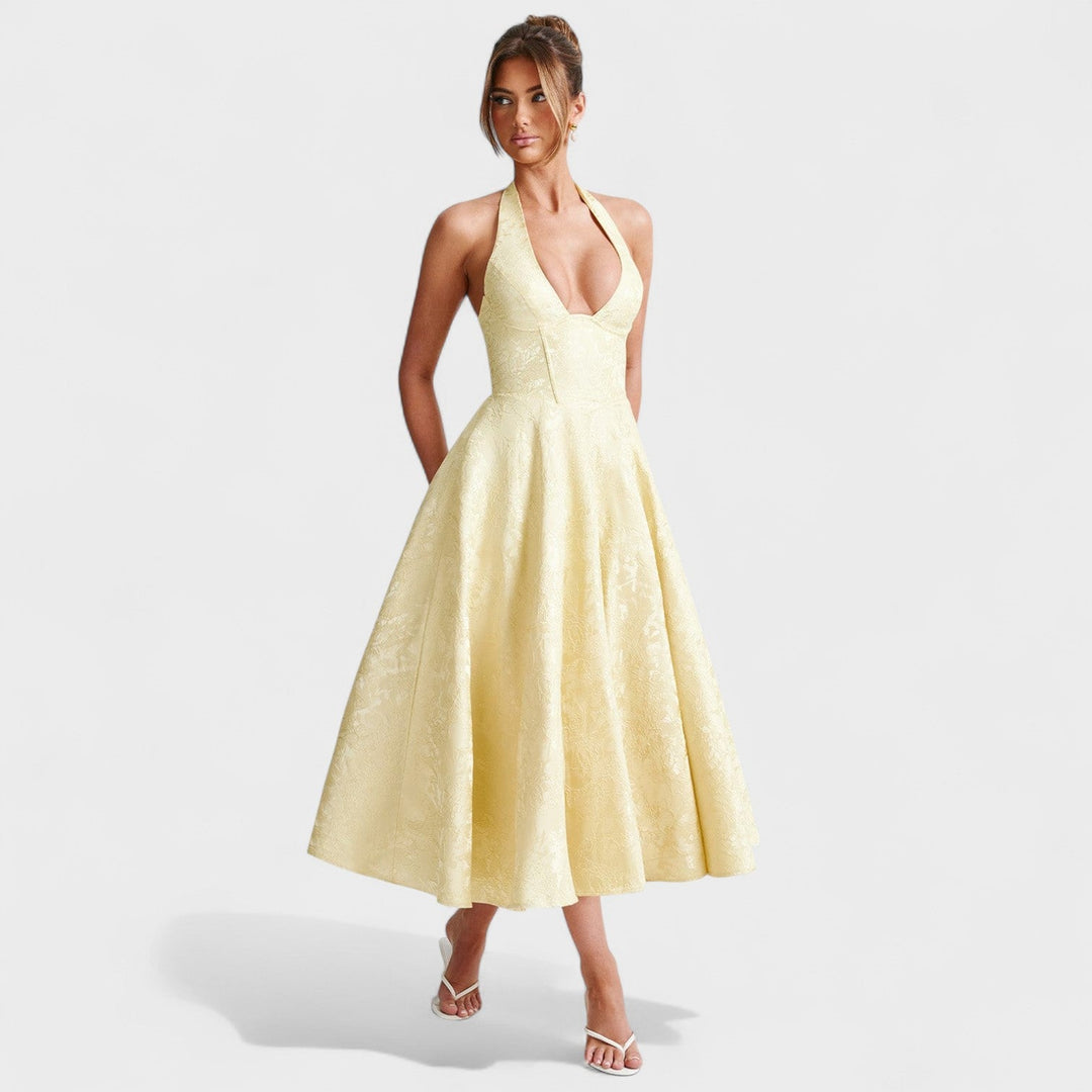 Julieta – Midi obleka s halter izrezom