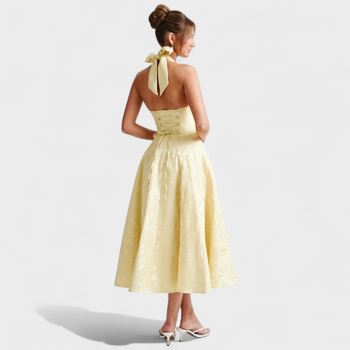 Julieta – Midi obleka s halter izrezom