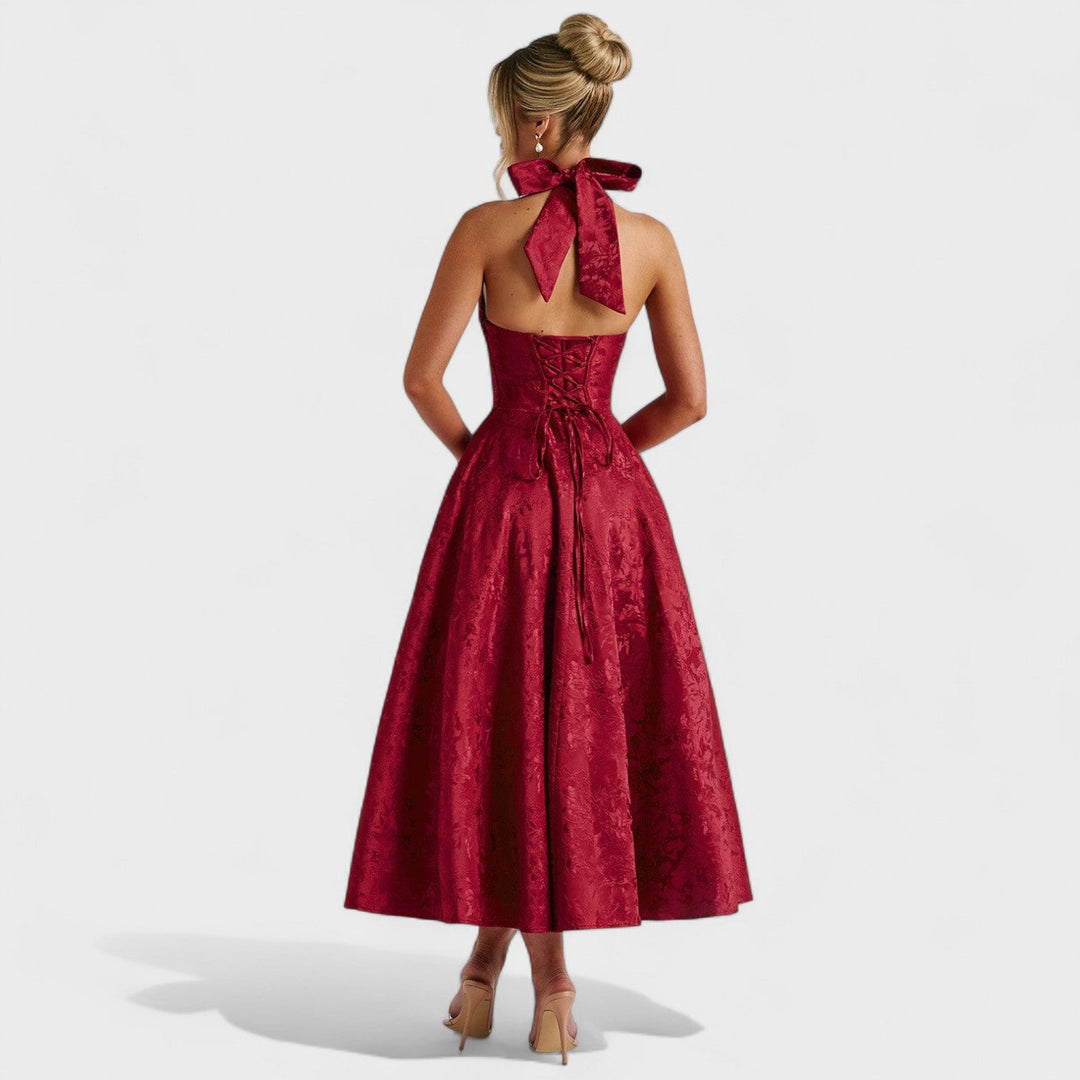 Julieta – Midi obleka s halter izrezom