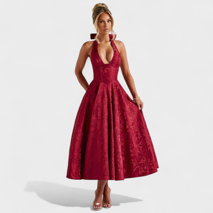 Julieta – Midi obleka s halter izrezom