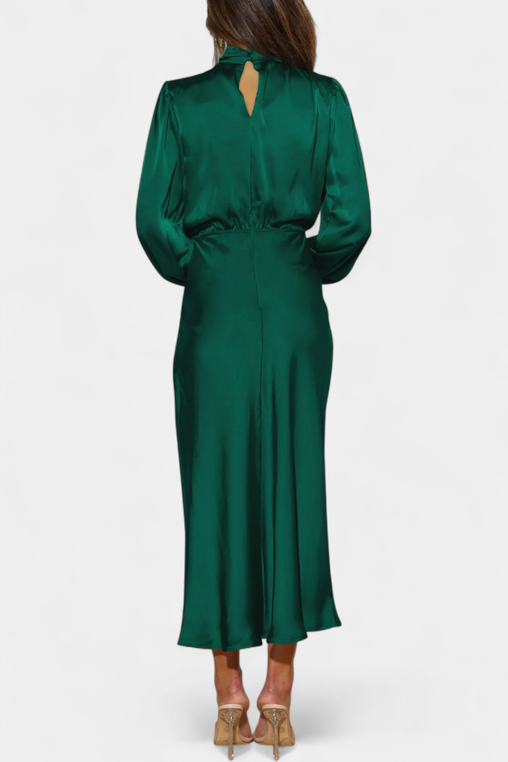 Cecila - Maxi kleit kõrge kraega ja lillemustriga