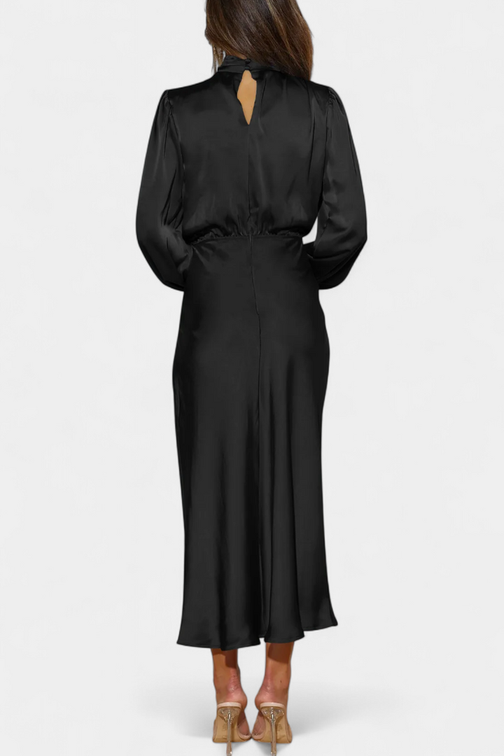 Cecila - Maxi kleit kõrge kraega ja lillemustriga