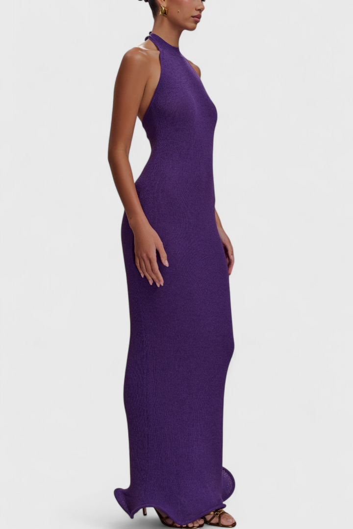 Jianna - Punutud kleit halter kaelusega ja avatud seljaga