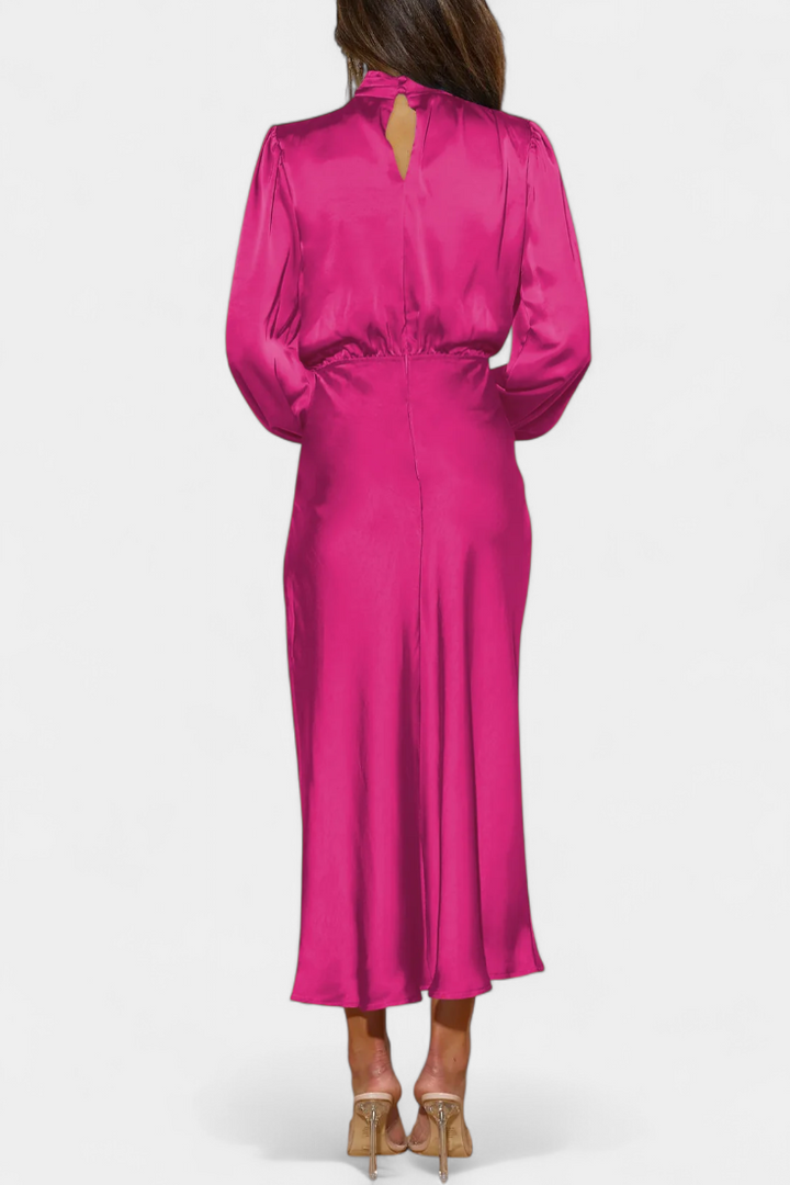 Cecila - Maxi kleit kõrge kraega ja lillemustriga